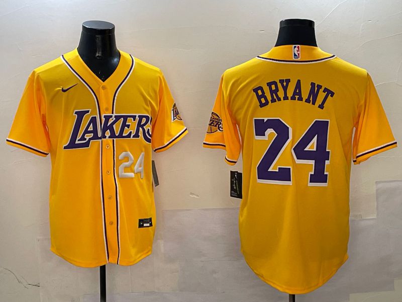 Men Los Angeles Lakers #24 Bryant Yellow Joint Name Nike 2025 NBA Jersey style 8->new york mets->MLB Jersey